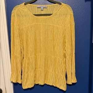 Marc New York Sunburst Yellow Ribbed Long-Sleeve Top
